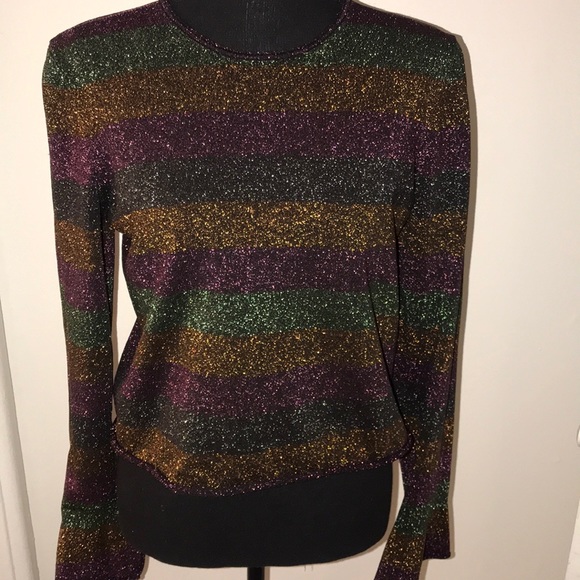 Zara Tops - Zara Fancy Metallic Knit Sweater Size L
